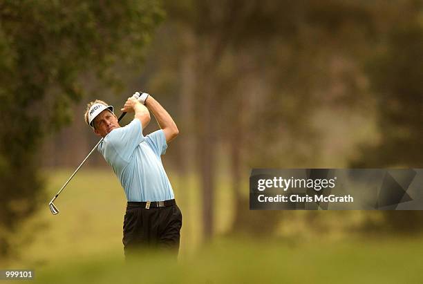 Stuart Appleby of Australia in action on the 13th fairway during the final round of the Holden Australian Open Golf Tournament held at The Grand Golf...