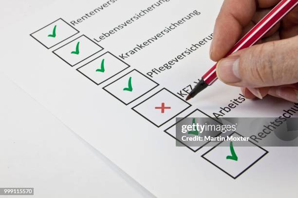 assessment of personal insurance benefits, pensions insurance, life insurance, health insurance, nursing insurance, car insurance, unemployment insurance, legal expenses insurance - government scrutiny stock illustrations