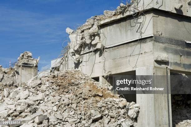 demolition of a post office building, angererstrasse 9, economic crisis, munich, bavaria, germany - sector 9 stock pictures, royalty-free photos & images