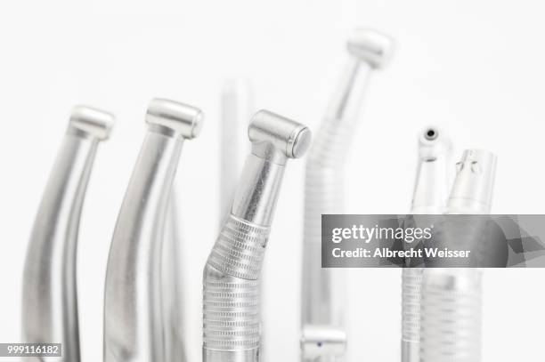 collection of heads for dental drills in a dental surgery, germany - dental drill stock pictures, royalty-free photos & images