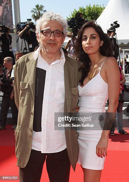 Director and actor Elia Suleiman and guest attend the "Tamara Drewe" Premiere at Palais des Festivals during the 63rd Annual Cannes Film Festival on...