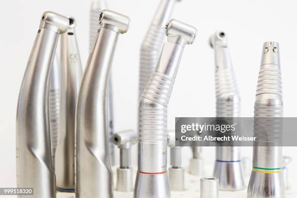 collection of heads for dental drills in a dental surgery, germany - dental drill stock pictures, royalty-free photos & images