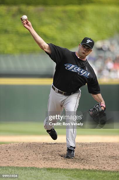 Kevin Gregg of the Toronto Blue Jays pitches against the Chicago White Sox on May 9, 2010 at U.S. Cellular Field in Chicago, Illinois. The Blue Jays...