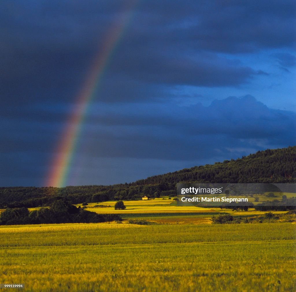 Rainbow at Forchheim, Franconian Switzerland, Upper Franconia, Franconia, Bavaria, Germany