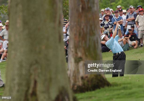 Stuart Appleby of Australia in action on the 13th fairway during the Holden Australian Open Golf Tournament held at The Grand Golf Club, Gold Coast,...