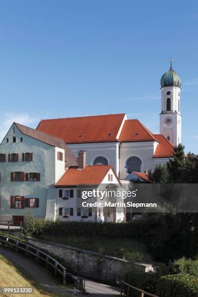 heilig-geist-kirche church, schongau, pfaffenwinkel, upper bavaria, bavaria, germany, publicground - geist stock pictures, royalty-free photos & images