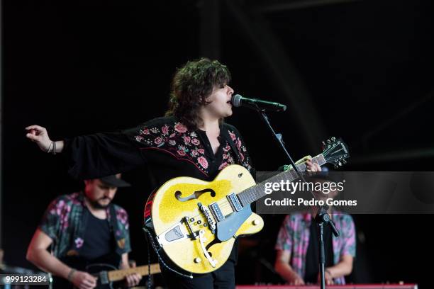 Bibiana Petek performs on the NOS Clubbing stage on day 1 of NOS Alive festival on July 12, 2018 in Lisbon, Portugal.