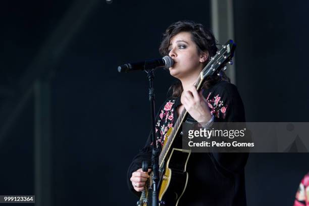Bibiana Petek performs on the NOS Clubbing stage on day 1 of NOS Alive festival on July 12, 2018 in Lisbon, Portugal.