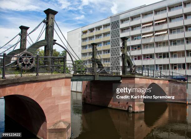 jungfernbruecke bascule bridge in mitte district, berlin, germany - bascule bridge stock pictures, royalty-free photos & images