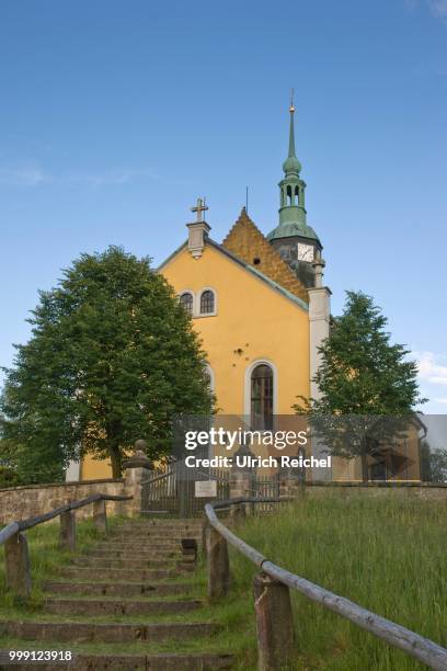 engelkirche church, hinterhermsdorf, hintere saechsische schweiz, saxon switzerland, saxony, germany - schweiz 個照片及圖片檔