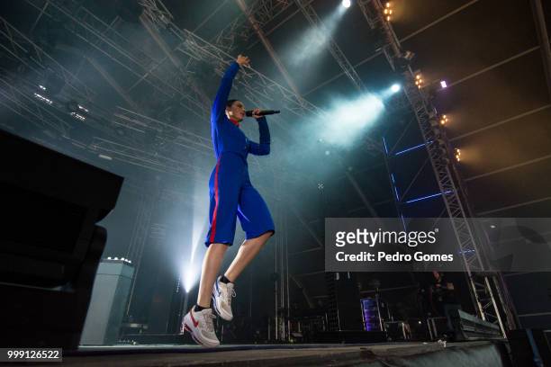 Jain performs on the Sagres Stage on day 1 of NOS Alive festival on July 12, 2018 in Lisbon, Portugal.
