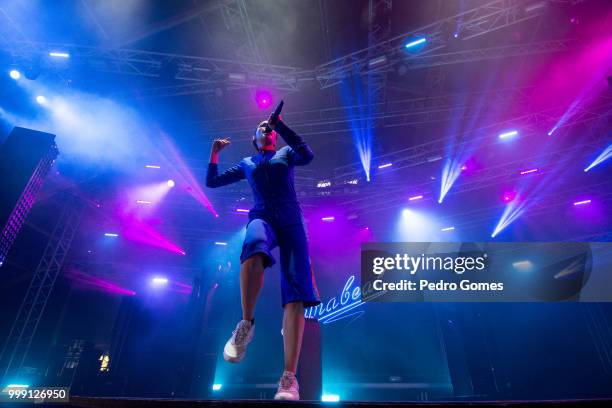 Jain performs on the Sagres Stage on day 1 of NOS Alive festival on July 12, 2018 in Lisbon, Portugal.