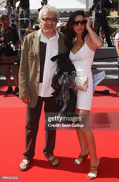 Director and actor Elia Suleiman and guest attend the "Tamara Drewe" Premiere at Palais des Festivals during the 63rd Annual Cannes Film Festival on...