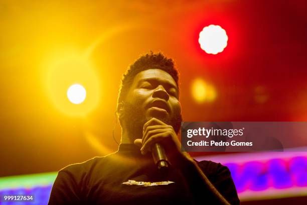 Khalid performs on the Sagres Stage on day 1 of NOS Alive festival on July 12, 2018 in Lisbon, Portugal.