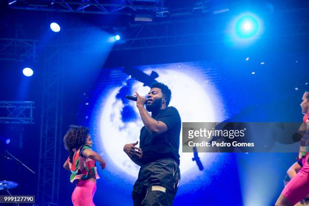 Khalid performs on the Sagres Stage on day 1 of NOS Alive festival on July 12, 2018 in Lisbon, Portugal.