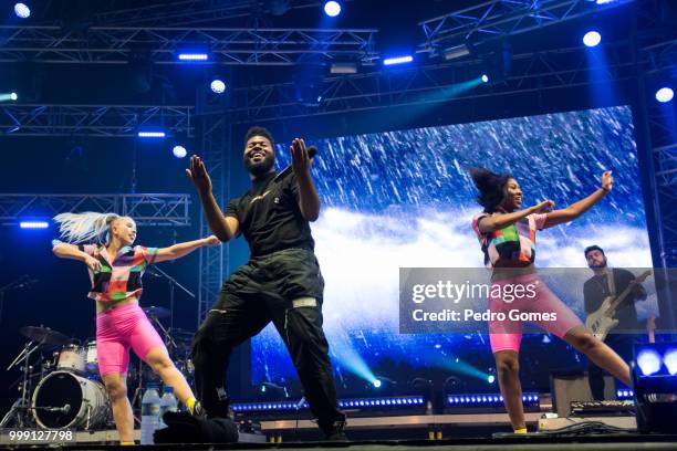 Khalid performs on the Sagres Stage on day 1 of NOS Alive festival on July 12, 2018 in Lisbon, Portugal.