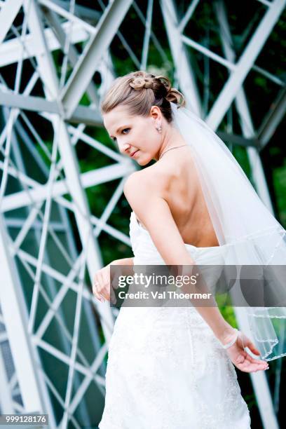 young bride, rosengarten park, coburg, bavaria, germany - coburg stock pictures, royalty-free photos & images