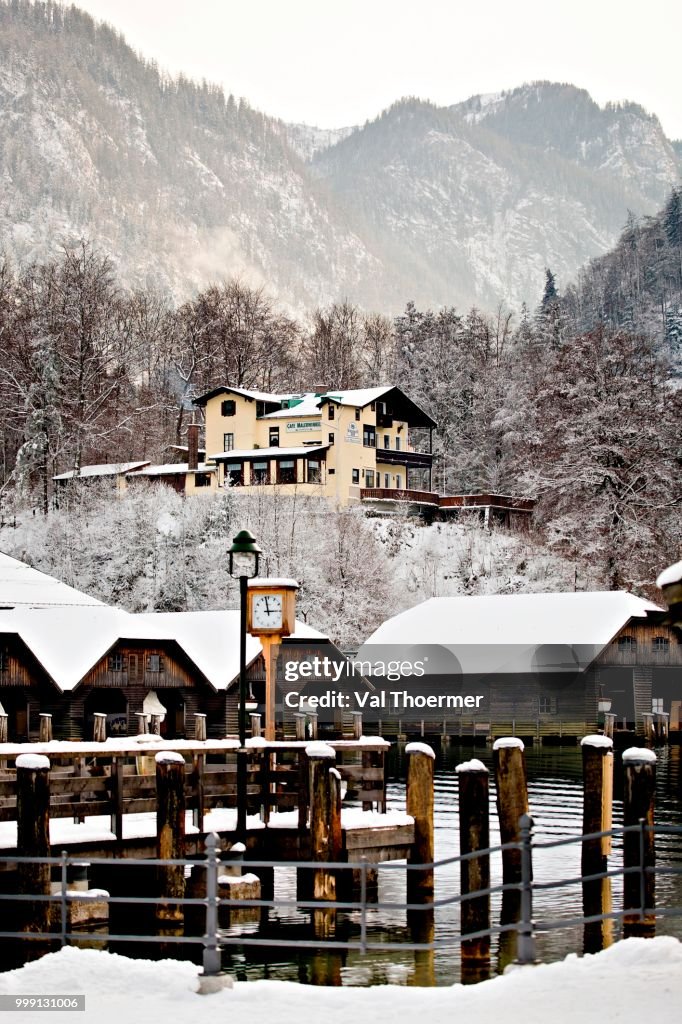 Peak of Mt Jenner and lake Koenigssee in the Alps, Berchtesgadener Land, Bavaria, Germany