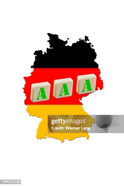 map of germany, symbolic image for triple a ratings by rating agencies - werner stock illustrations