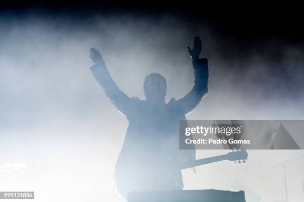 Trent Reznor of Nine Inch Nails performs on the NOS Stage on day 1 of NOS Alive festival on July 12, 2018 in Lisbon, Portugal.