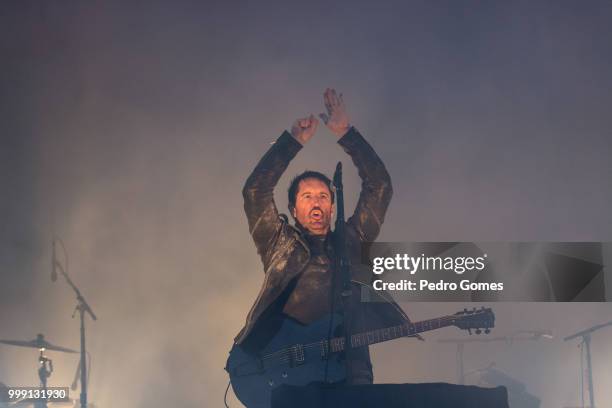 Trent Reznor of Nine Inch Nails performs on the NOS Stage on day 1 of NOS Alive festival on July 12, 2018 in Lisbon, Portugal.