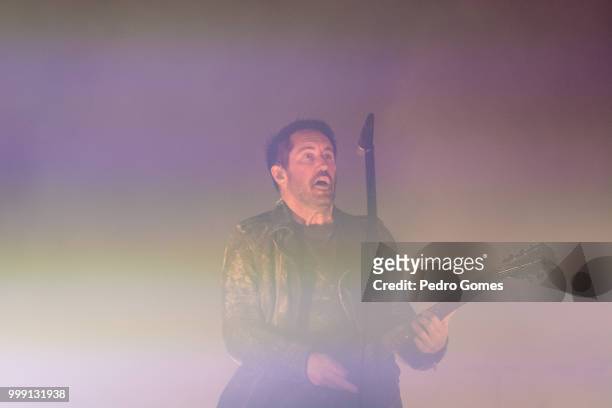 Trent Reznor of Nine Inch Nails performs on the NOS Stage on day 1 of NOS Alive festival on July 12, 2018 in Lisbon, Portugal.