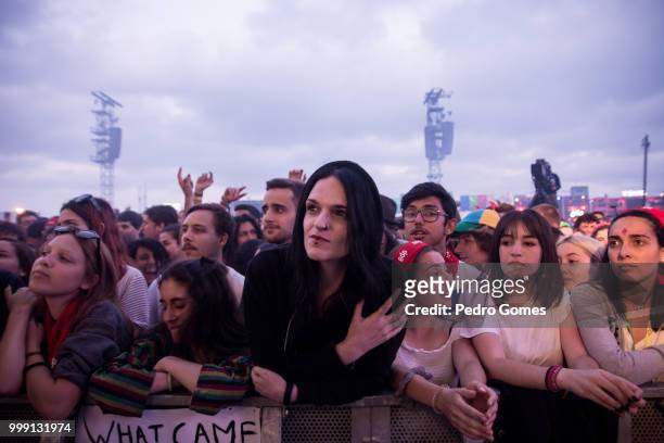 Fans during Nine Inch Nails performance on the NOS Stage on day 1 of NOS Alive festival on July 12, 2018 in Lisbon, Portugal.