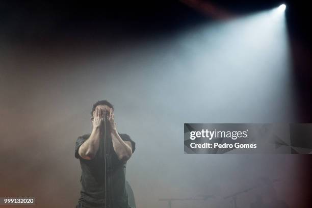 Trent Reznor of Nine Inch Nails performs on the NOS Stage on day 1 of NOS Alive festival on July 12, 2018 in Lisbon, Portugal.