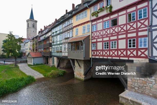 merchants' bridge, erfurt, thuringia, germany - werner stock pictures, royalty-free photos & images