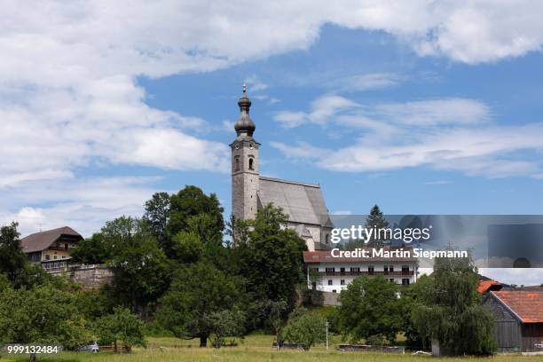 mariae himmelfahrt church, catholic parish church of the assumption of mary, anger, rupertiwinkel, berchtesgadener land district, upper bavaria, bavaria, germany, publicground - mary madden stock pictures, royalty-free photos & images