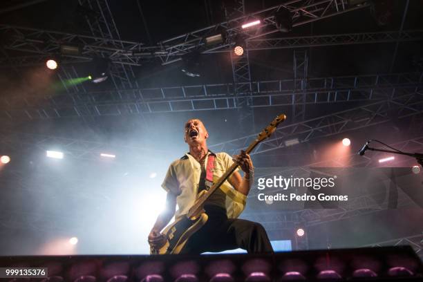 Theo Ellis of the band Wolf Alice performs on the Sagres Stage on day 1 of NOS Alive festival on July 12, 2018 in Lisbon, Portugal.