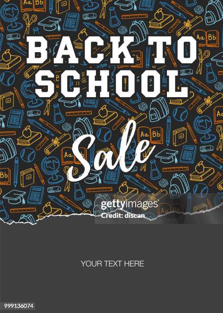 back to school sale - back to school pattern stock illustrations