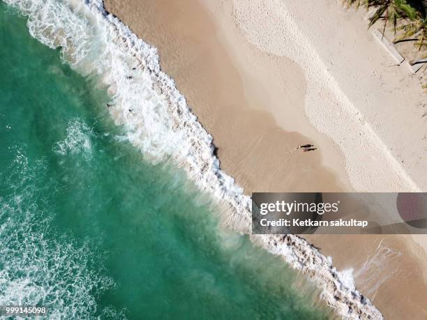 aerial view of phuket beach, thailand at day time - phuket province stock pictures, royalty-free photos & images