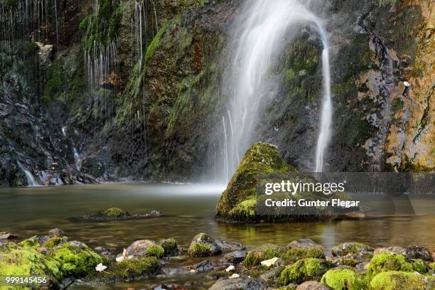 waterfall in the wasserlochklamm gorge near palfau, liezen, upper styria, styria, austria - liezen stock pictures, royalty-free photos & images