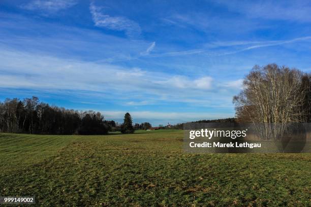 meadow, near andechs, fuenfseenland, upper bavaria, bavaria, germany - starnberg fotografías e imágenes de stock