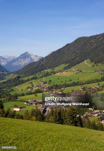 townscape, alpbach valley, alpbach, tyrol, austria - north tirol stock pictures, royalty-free photos & images