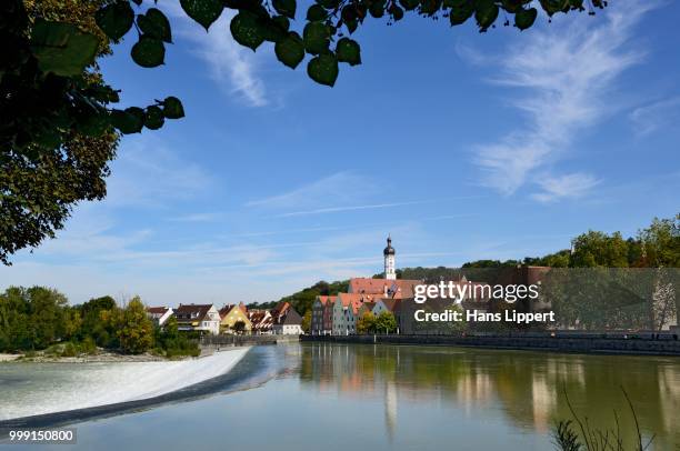 lechwehr weir, landsberg am lech, upper bavaria, bavaria, germany - landsberg stock pictures, royalty-free photos & images