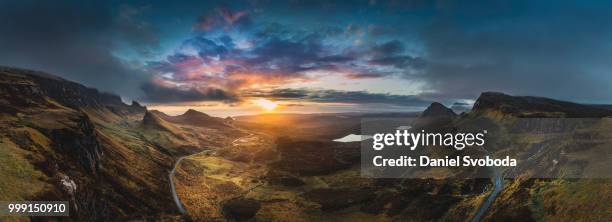 sun raising over staffin - staffin stock pictures, royalty-free photos & images