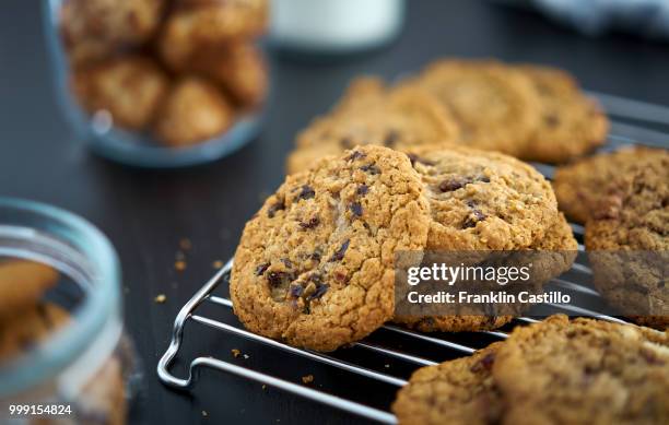 raisin cookies - castillo foto e immagini stock