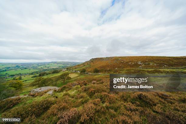 10mm voigtlander of baslow edge - baslow stock pictures, royalty-free photos & images