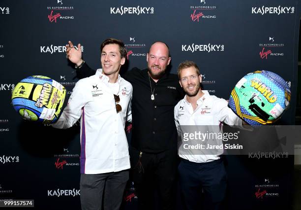 Alex Lynn, D*Face and Sam Bird are seen at "Art Goes Green" event at The New Museum in New York, organized by Kaspersky Lab in Collaboration with DS...