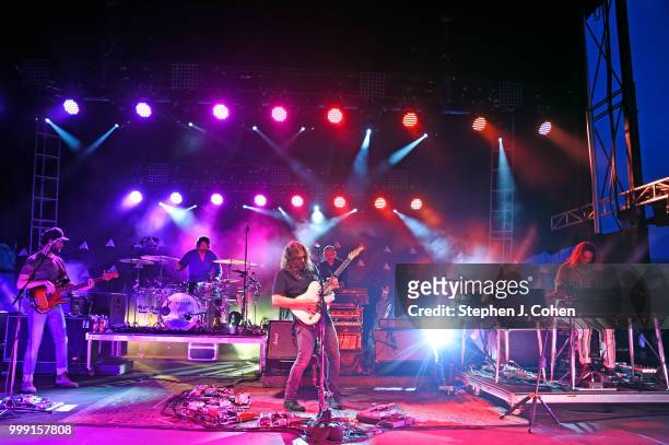 Adam Granduciel, David Hartley, Robbie Bennett , Charlie Hall, Jon Natchez, and Anthony LaMarca of The War On Drugs performs on Day 2 of the 2018...