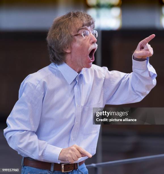 Thomas cantor Gotthold Schwarz rehearses together with the Thomanerchor before a motet in the St. Thomas Church in Leipzig, Germany, 12 August 2017....