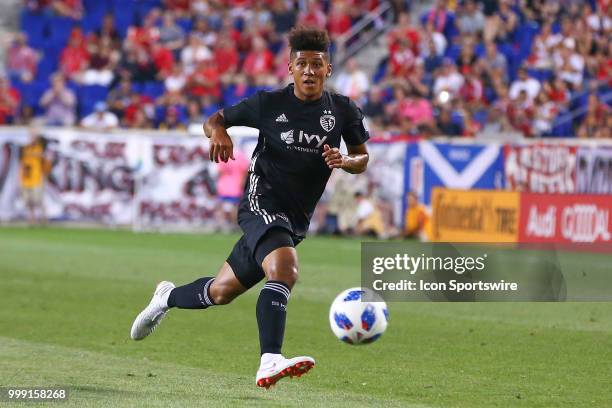 Sporting Kansas City defender Amer Didic controls the ball during the second half of the Major League Soccer game between Sporting Kansas City and...