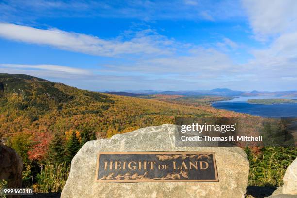 me-west central franklin-height of land - memorial plaque foto e immagini stock