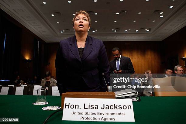 Environmental Protection Agency Administrator Lisa Jackson prepares to testify about the government response to the oil spill in the Gulf of Mexico...