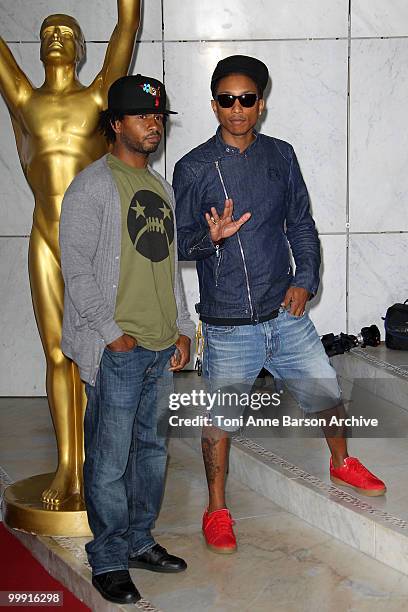 Shay Haley and Pharrell Williams attend the World Music Awards 2010 at the Sporting Club on May 18, 2010 in Monte Carlo, Monaco.