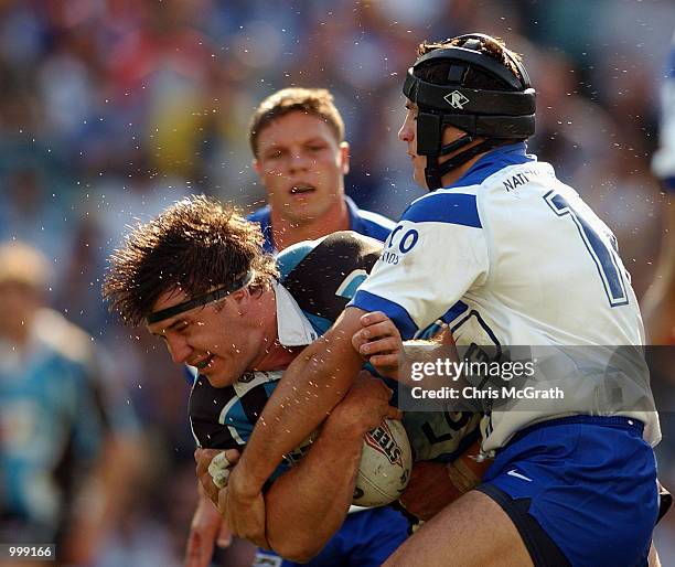 Martin Lang of the Sharks in action during the NRL second semi final match between the Bulldogs and the Cronulla Sharks held at the Sydney Football...