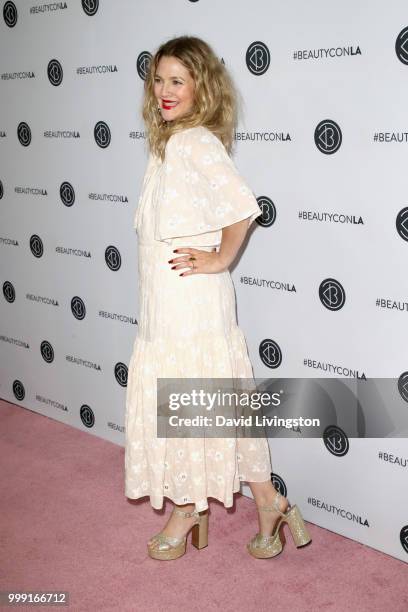 Drew Barrymore attends the Beautycon Festival LA 2018 at the Los Angeles Convention Center on July 14, 2018 in Los Angeles, California.