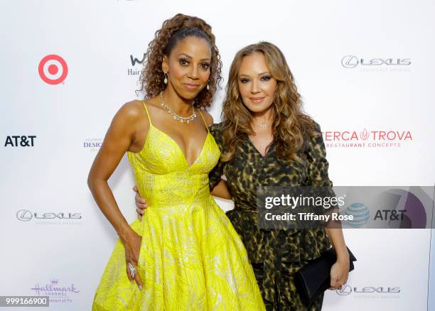 Holly Robinson Peete and Leah Remini attend the HollyRod 20th Annual DesignCare at Cross Creek Farm on July 14, 2018 in Malibu, California.